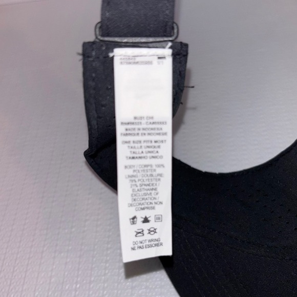 Nike Dri-FIT Visor Black White Adjustable Golf Tennis Running Sport Hat Cap - Picture 5 of 5